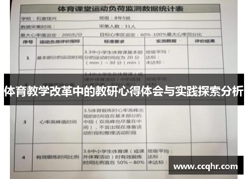 体育教学改革中的教研心得体会与实践探索分析